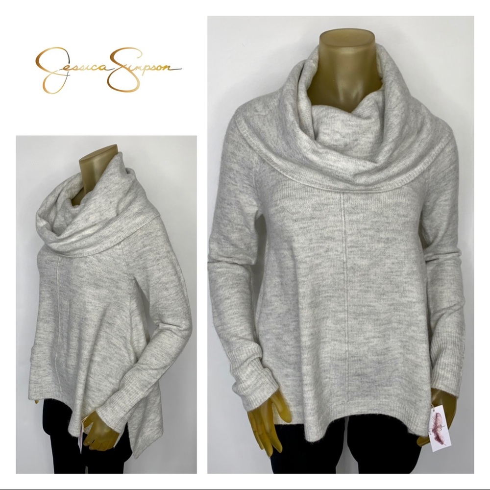 JESSICA SIMPSON Gray Cowlneck Sweater XS NWT